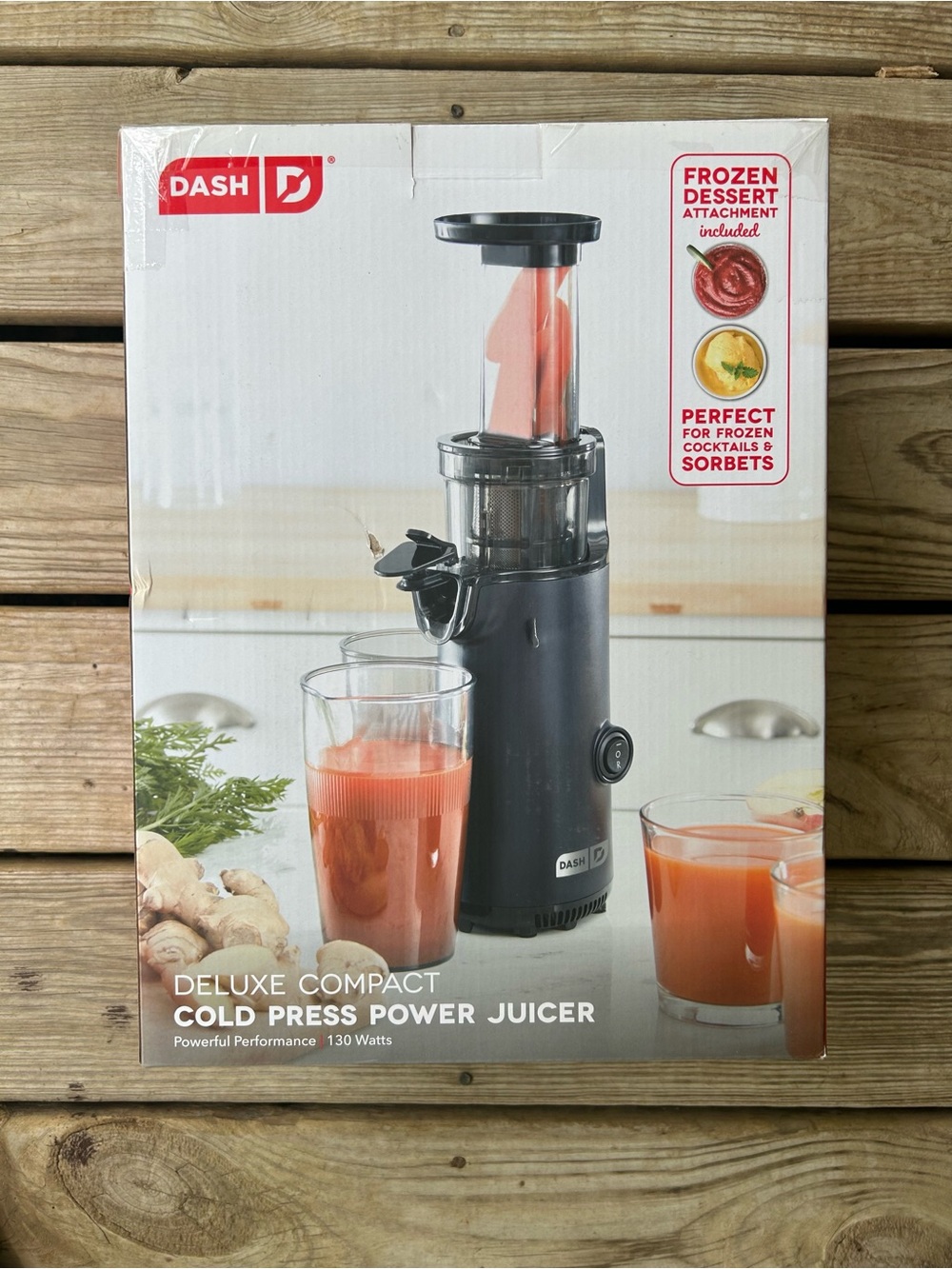 DASH Deluxe Compact Cold Press Power Juicer - Black New